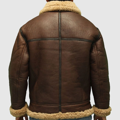 Men's pilot aviator B3 sheepskin WW2 flying jacket