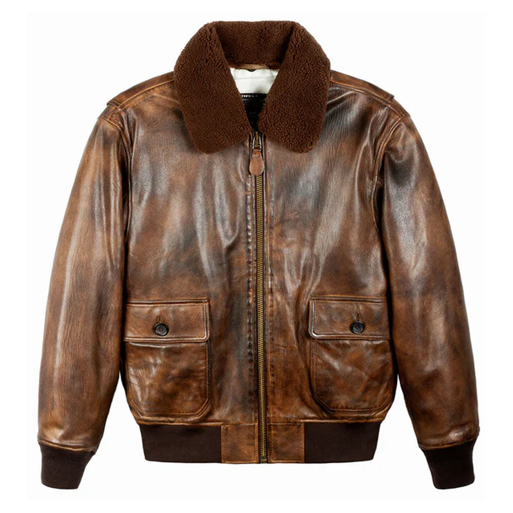 Top Gun Vintage G-1 Aviator Leather Jacket