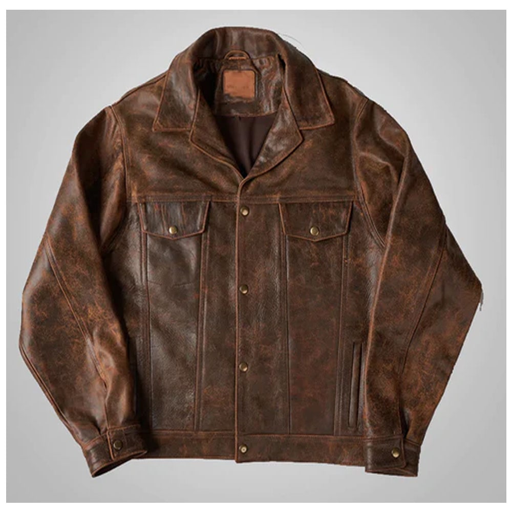 Brown Aviator Distressed A2 Military Pilot Leather Bomber Jacket