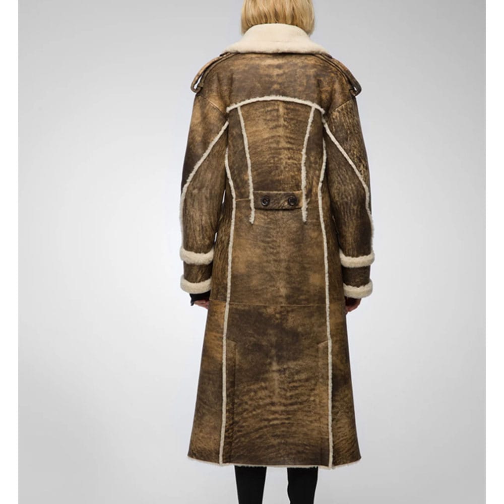 Morgane Jungle Brown Shearling Coat