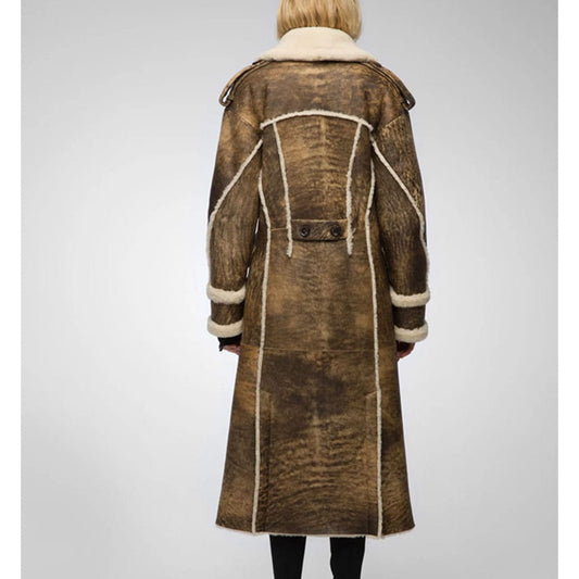 Morgane Jungle Brown Shearling Coat