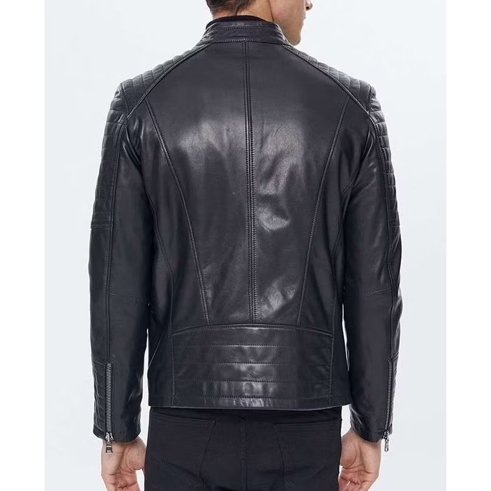 Reefer Vintage Leather Jacket Black for Men