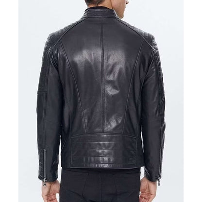 Reefer Vintage Leather Jacket Black for Men