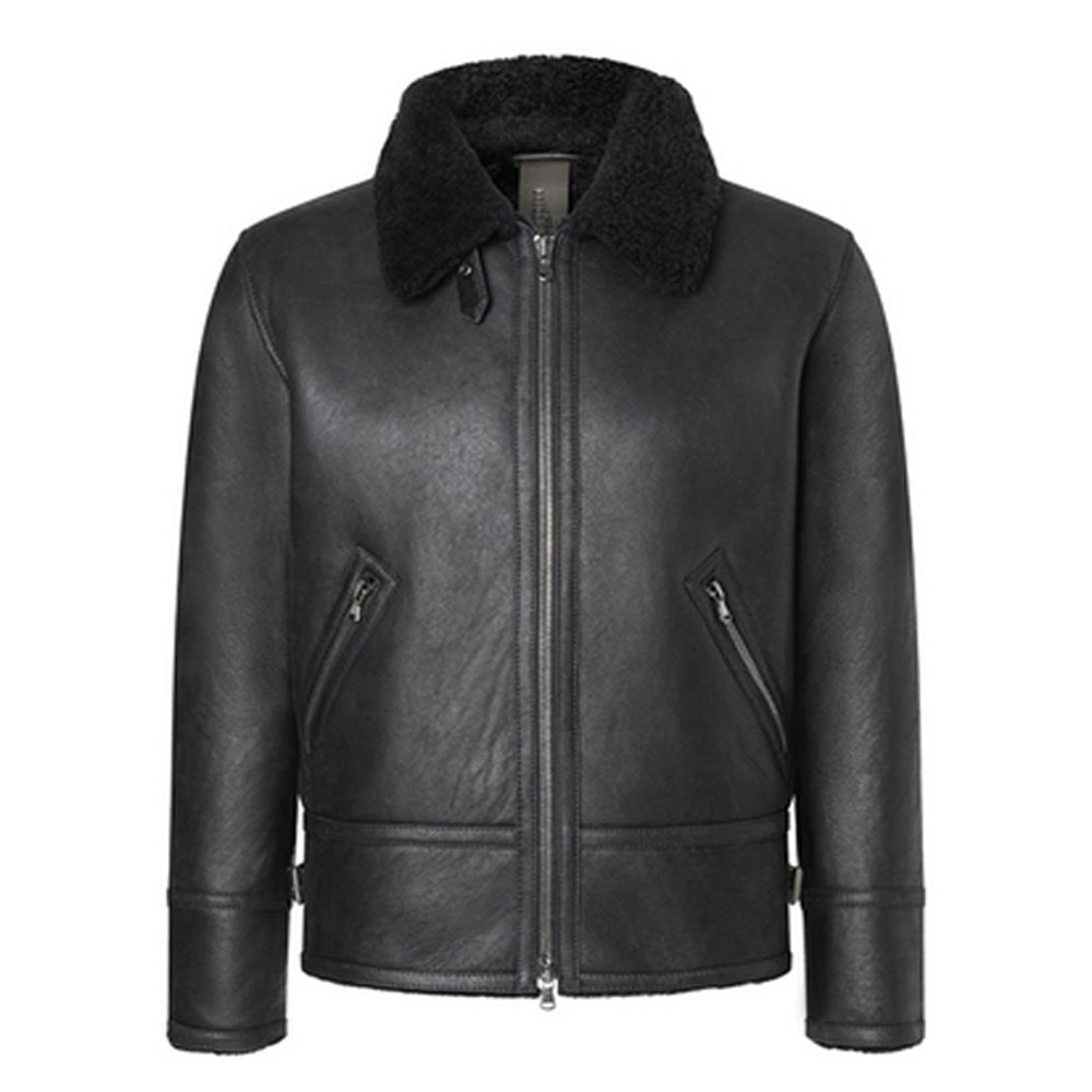 Grained Pilot Jacket Crafted In Lambski