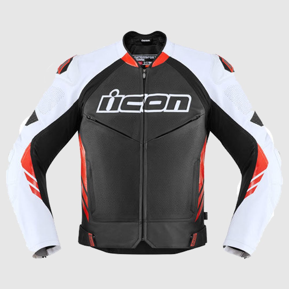Black-Red High Speed Motorbike Leather Jacket