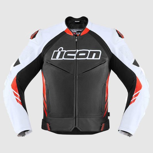 Black-Red High Speed Motorbike Leather Jacket