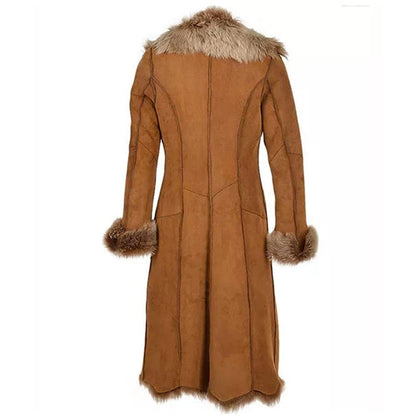 Novah Suede Leather Coat