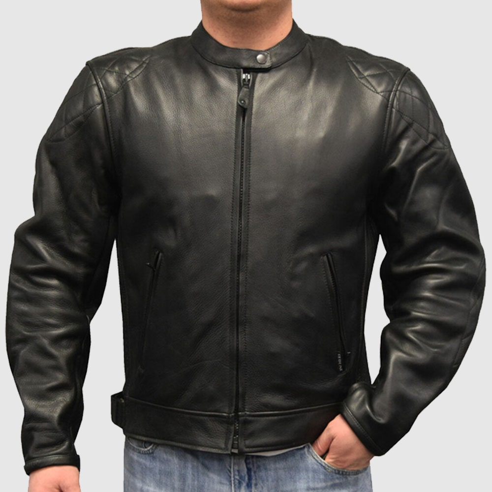 Redline Men's Cowhide Leather European Motorcycle Jacket