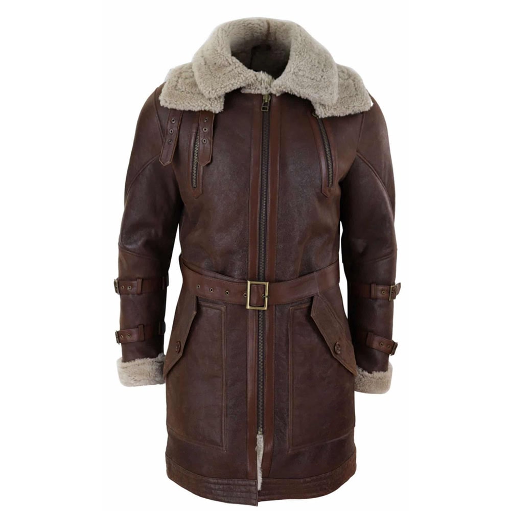 Mens 3-4 Shearling Sheepskin Long Jacket