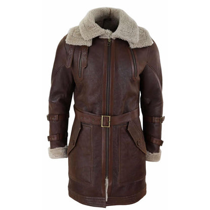 Mens 3-4 Shearling Sheepskin Long Jacket