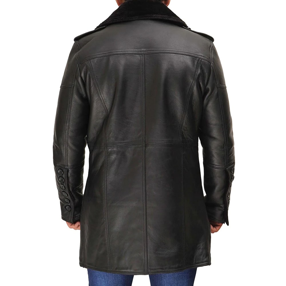Russo black long shearling coat