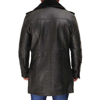 Russo black long shearling coat
