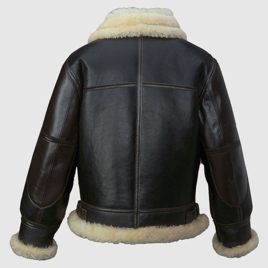 Men Black B3 Bomber Leather Flying Jacket