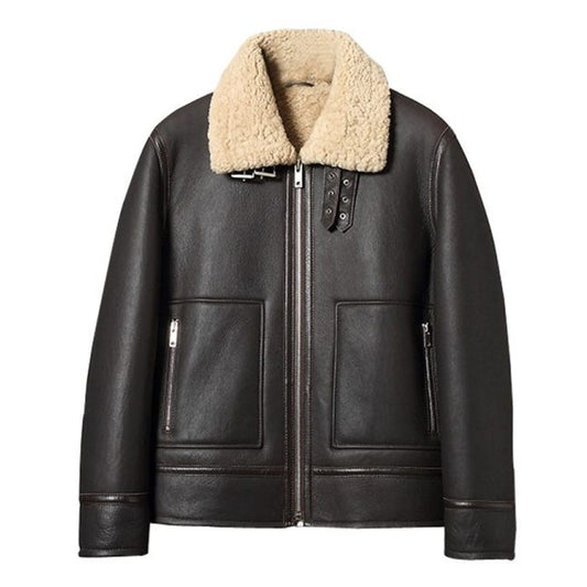 Mens Old School Shearling Aviator Jacket