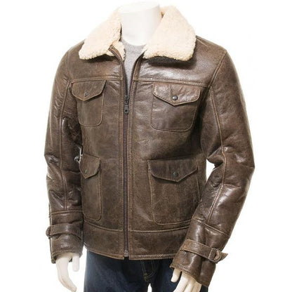 Men's Brown Sheepskin Jacket