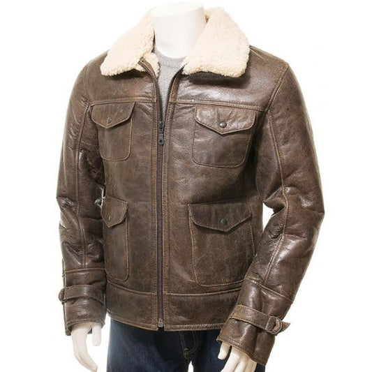 Men's Brown Sheepskin Jacket