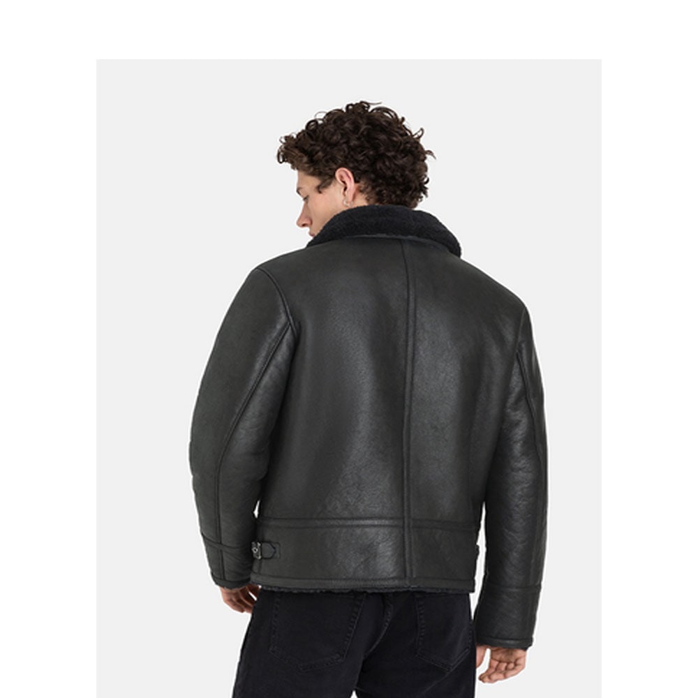 Grained Pilot Jacket Crafted In Lambski
