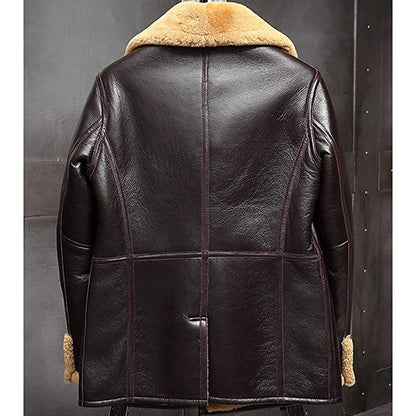 Denny&Dora Mens B3 Brown Shearling Jacket Sheepskin Coat
