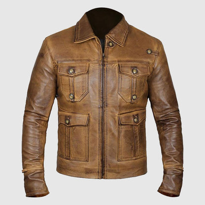 Expendable Rough Vintage Cognac Leather Jacket