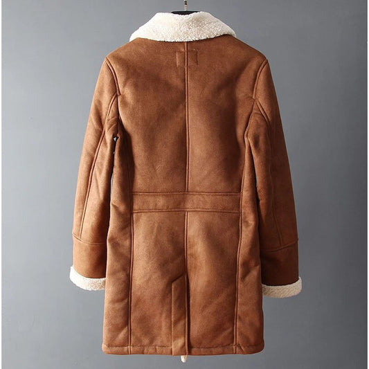 Double Breasted Pu Leather Jacket Motorcycle Outwear Coat
