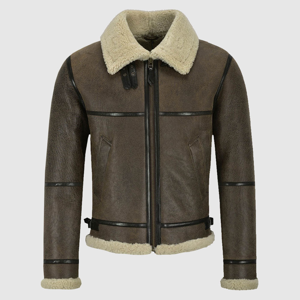 Men B3 Brown Air Force Shearling Jacket