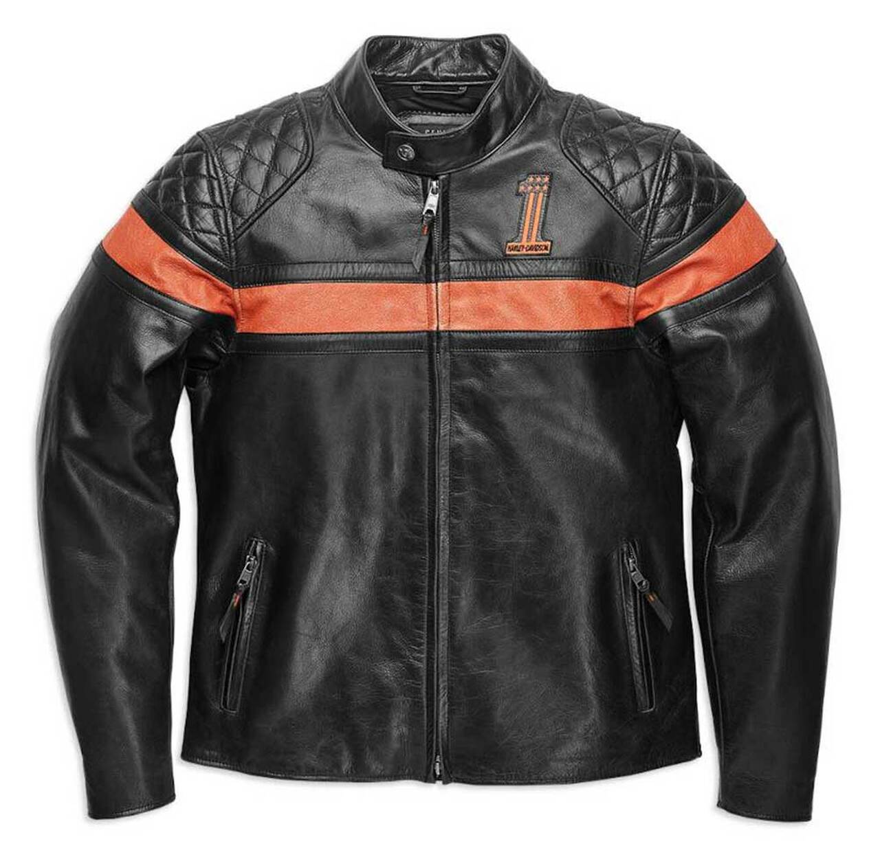 Harley-Davidson Men's Victory Sweep Vintage Leather Jacket Black