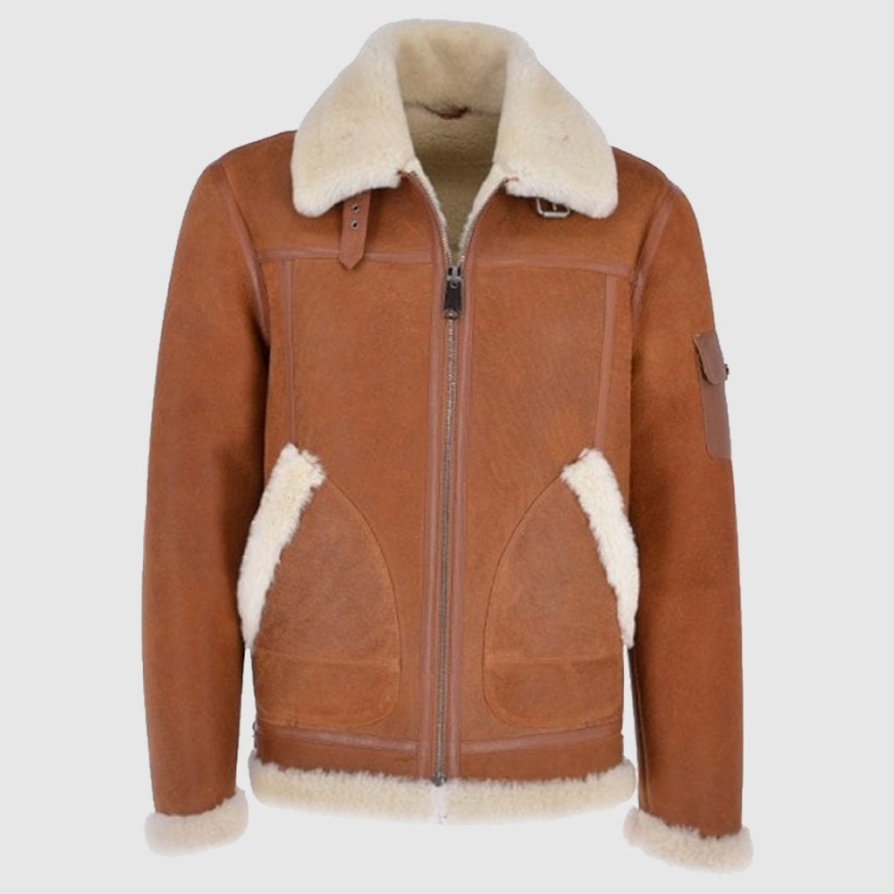 Luxury Eredin Sheepskin Pilot Tan Jacket
