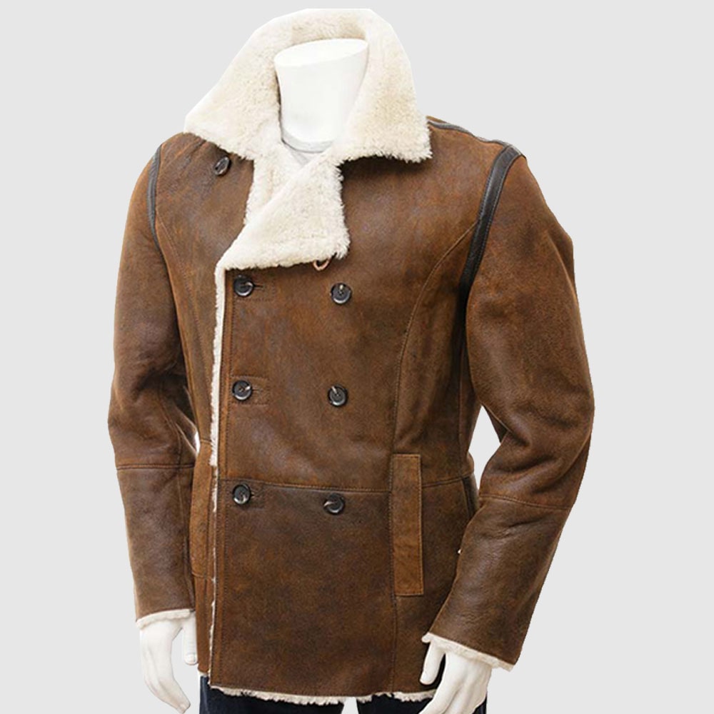 Jonathan Mens Brown Aviator Coat