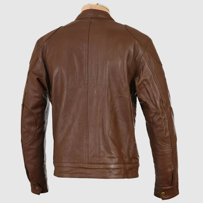 Roadmaster Pure Brown Leather Biker Jacket