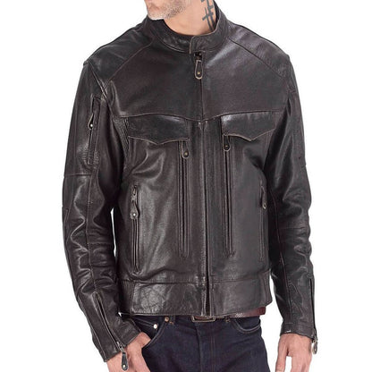 Men Classic Motorcycle Jacket