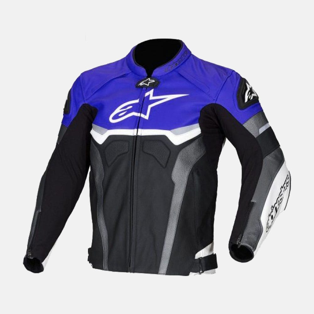 Alpinestars Blue Croes Celer Leather Motorcycle Motogp Leather Jacket