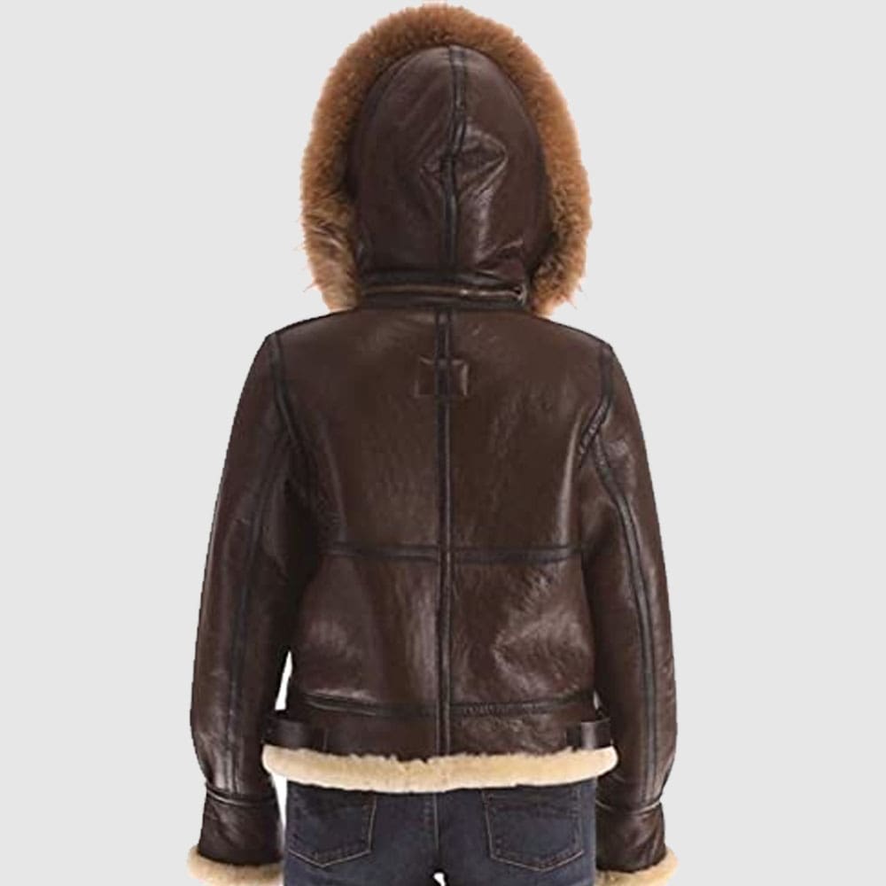 Women's B3 Real Shearling Sheepskin Fur Bomber Leather Jacket