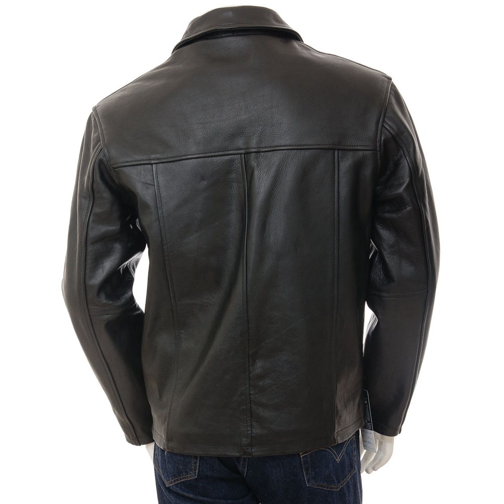 Mens Cow Leather Harrington Jacket