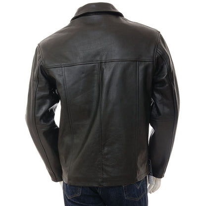 Mens Cow Leather Harrington Jacket