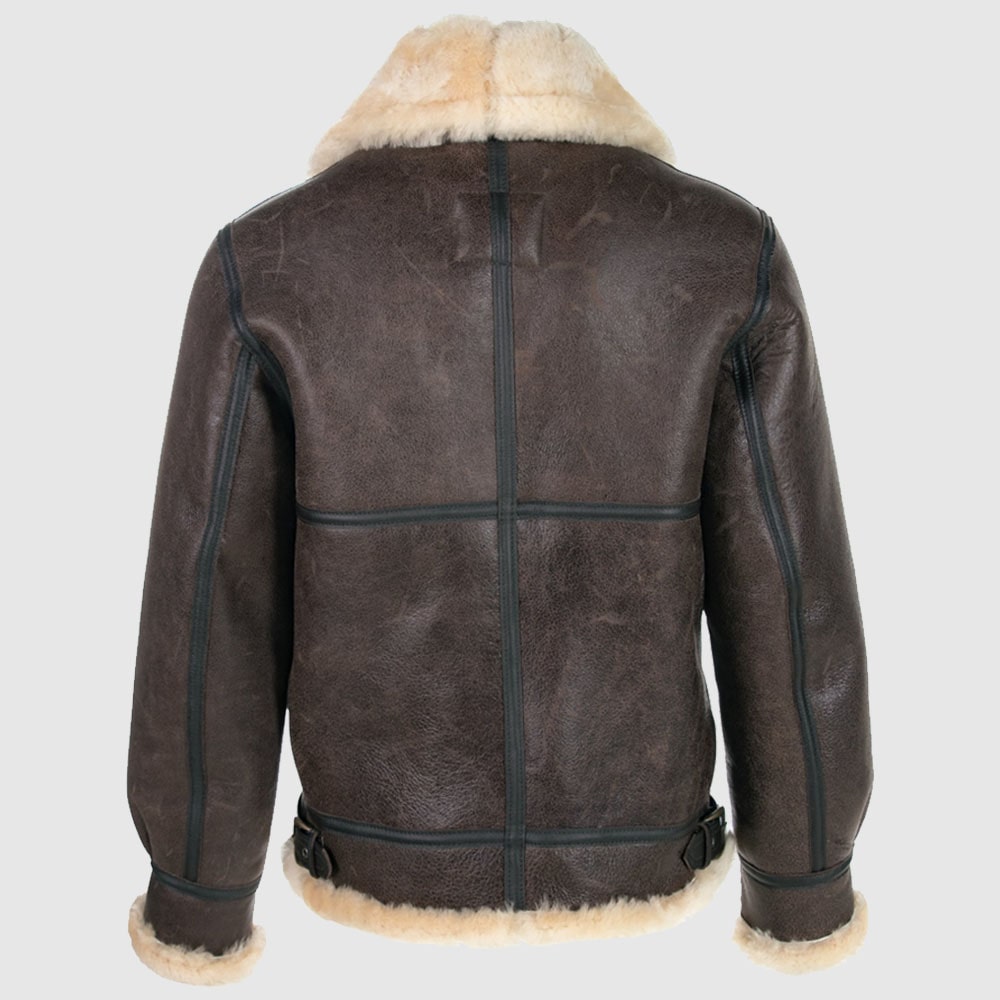 Classic B-3 Sheepskin Leather Bomber Jacket