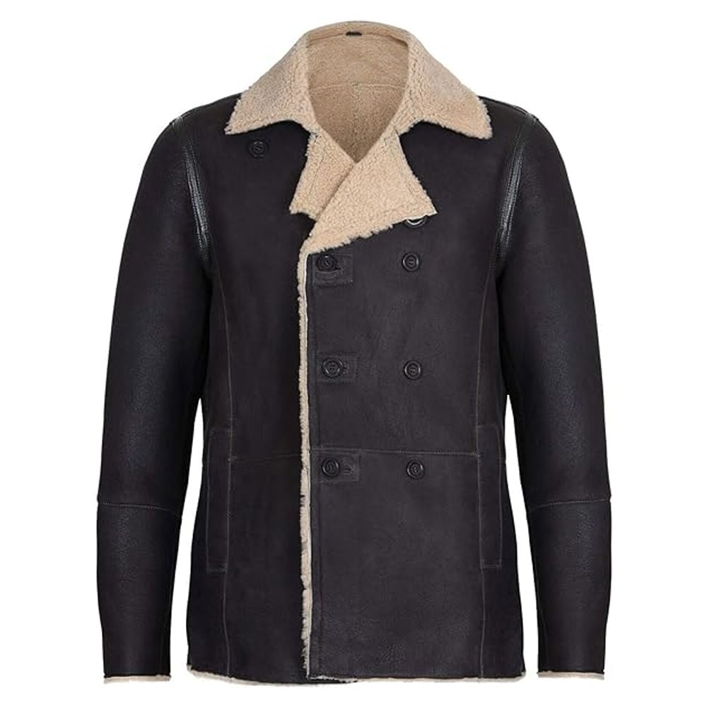 Real Sheepskin Shearling Leather Jacket Coat