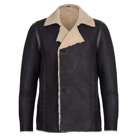 Real Sheepskin Shearling Leather Jacket Coat