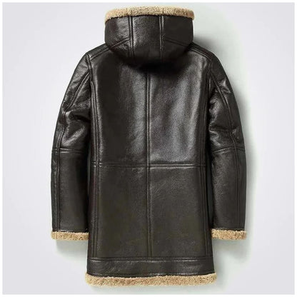Mens B7 RAF Aviator Hooded Sheepskin Coat