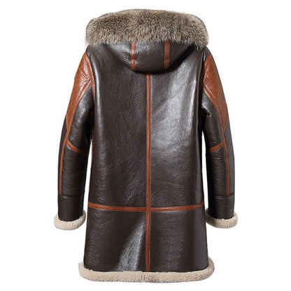 Mens Vintage Sheepskin Parka Coat