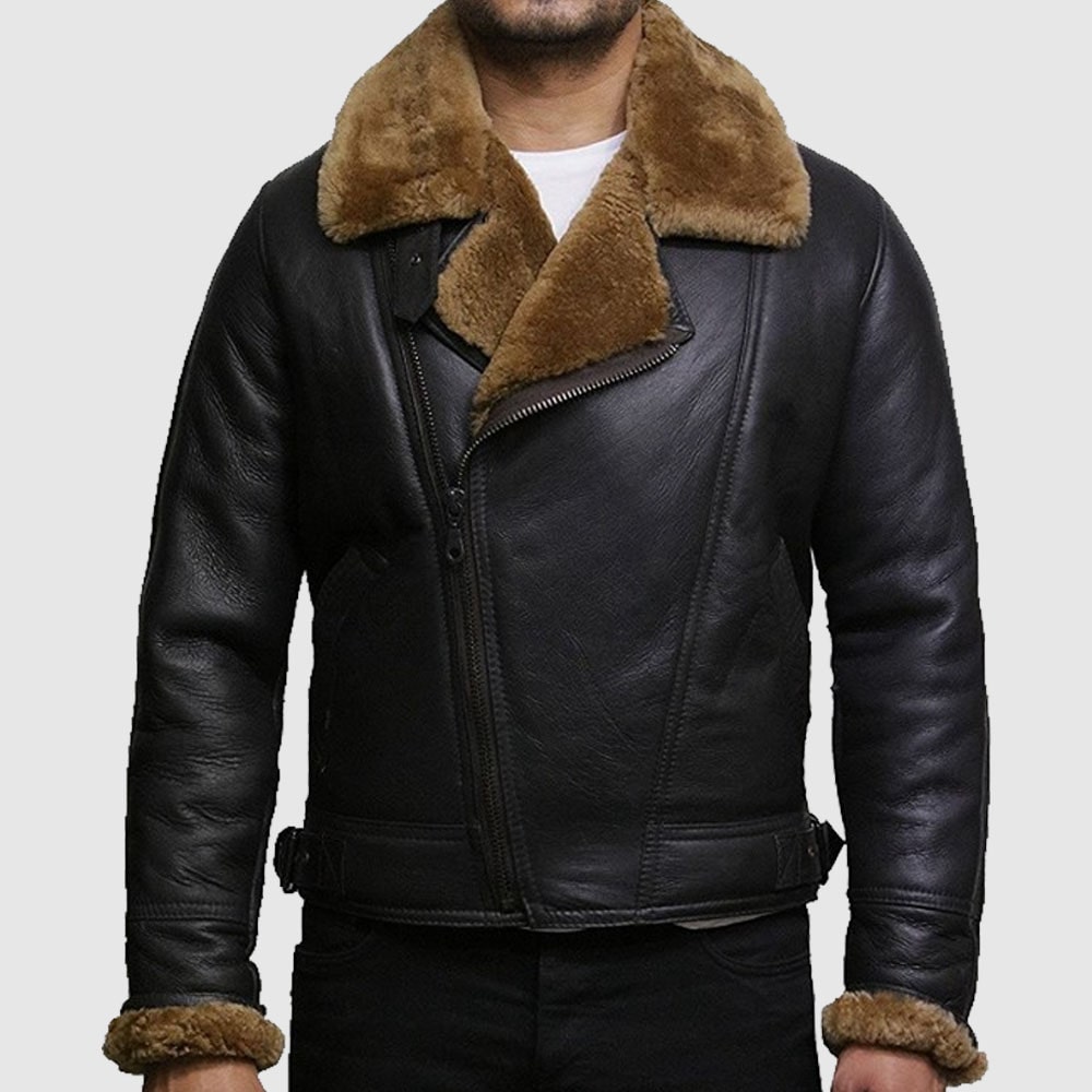 Men's shearling sheepskin jacket