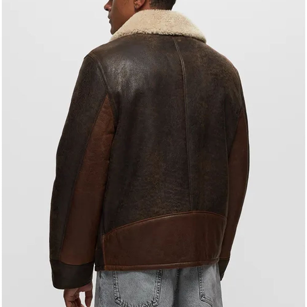 Pilot Shearling Bomber Leather Jacket