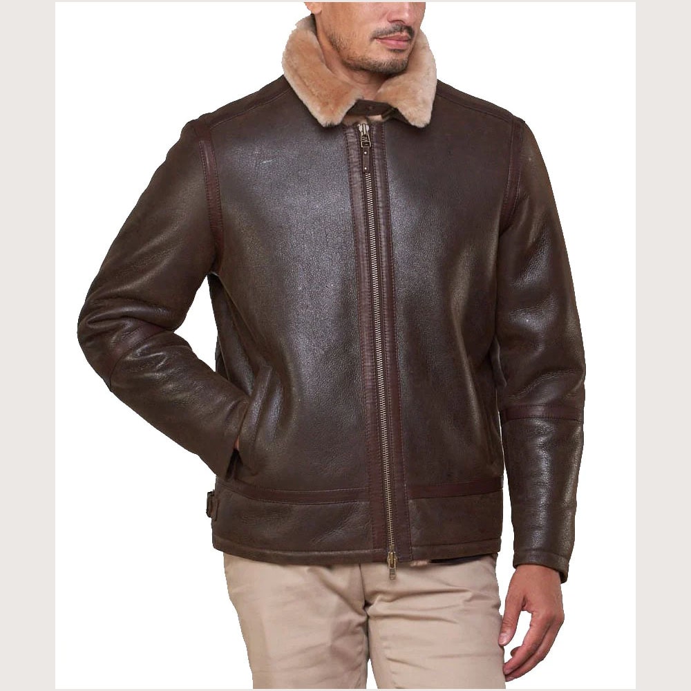 Shearling Sheepskin Bomber Jacket