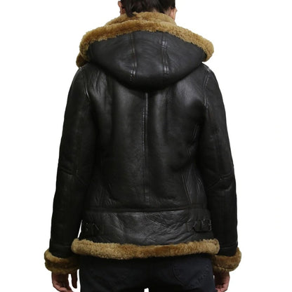 B3 WW2 Aviator Flying Hooded Jacket Womens