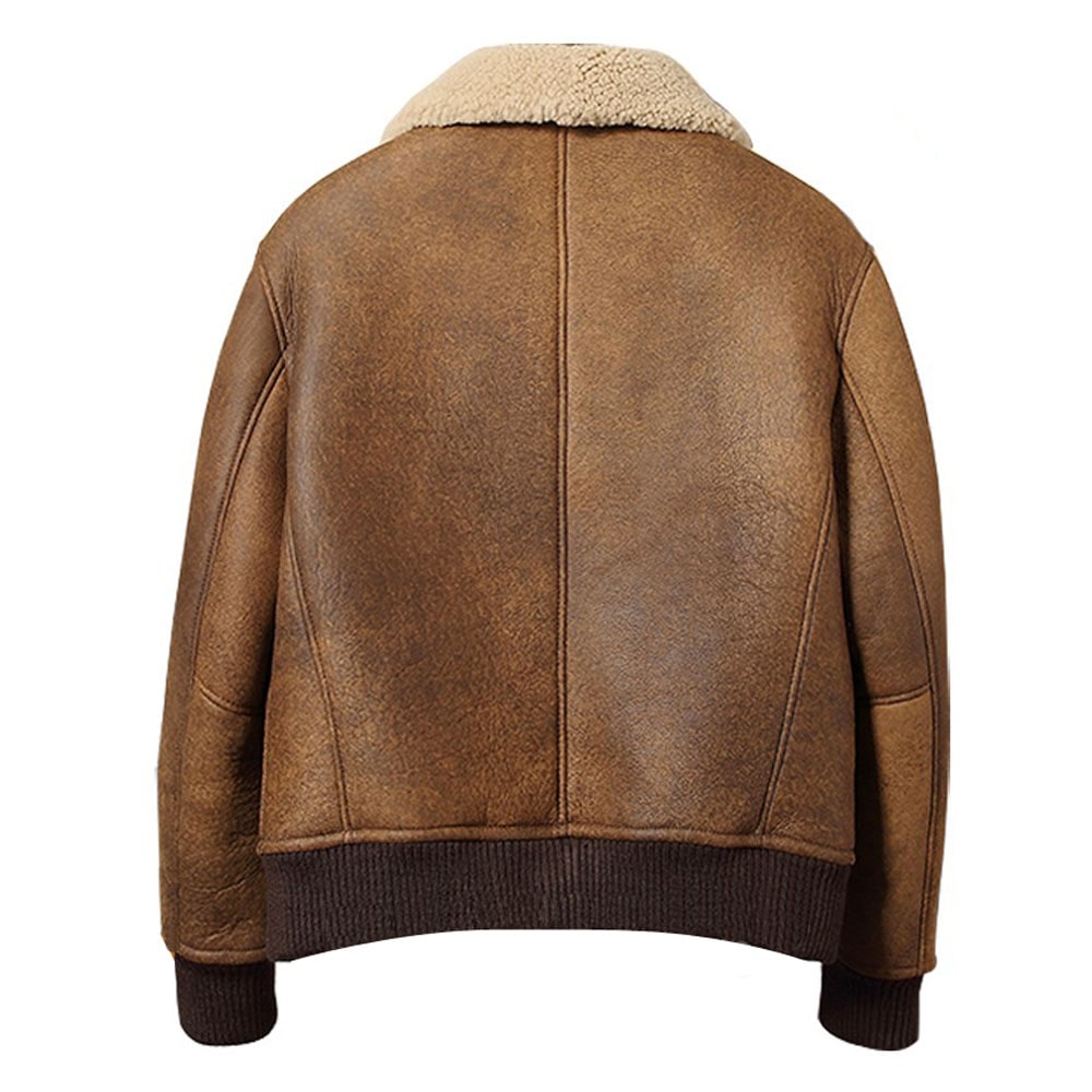 Mens Sheepskin Shearling Bomber Jacket