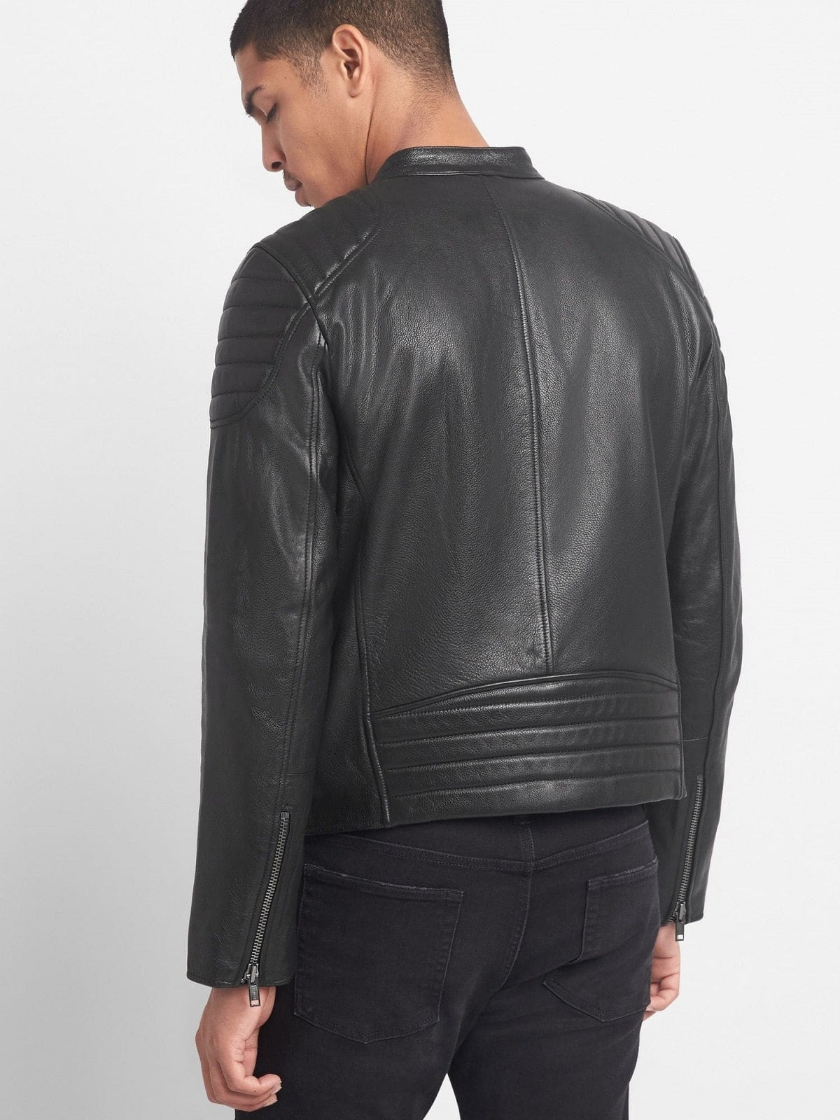 Men’s Jet Black Biker Leather Jacket