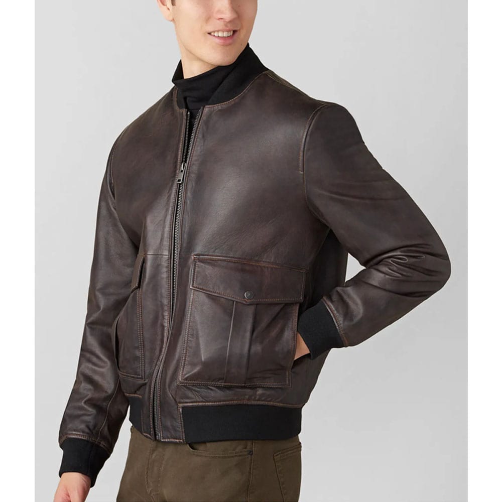 Lucas Genuine Leather Bomber Jacket
