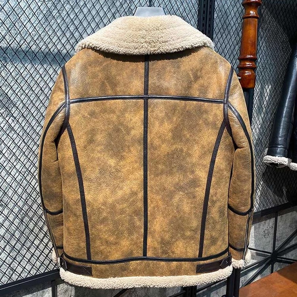 Men's Winter Sheepskin Coat Men's Real Sheepskin Jacket