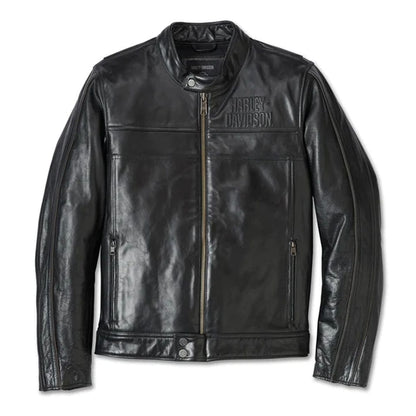 Men's H-D Flex Layering System Café Racer Leather Jacket