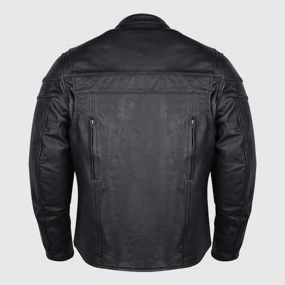 Mens Genuine Racer Leather Motorcycle Jacket
