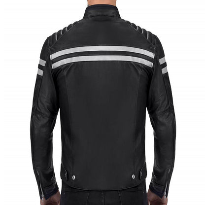 Men Black Jacket With White Strips